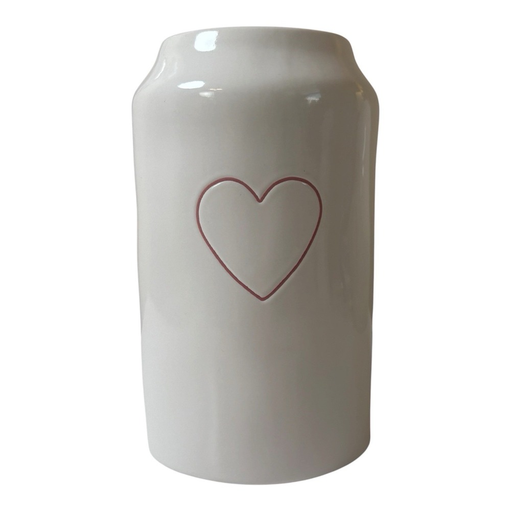 Rae Dunn Magenta White Red Heart  Canister Valentine's Day No Lid